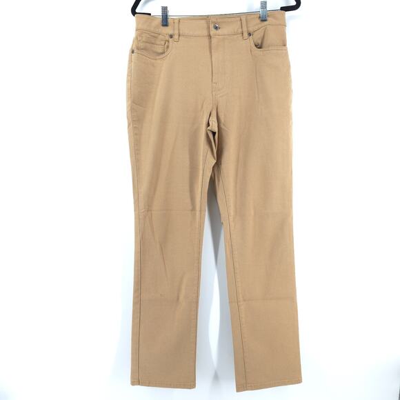 LL Bean Vintage Classic Fit High Rise Camel Comfort Soft Luxe Denim Straight 10R - Picture 1 of 16